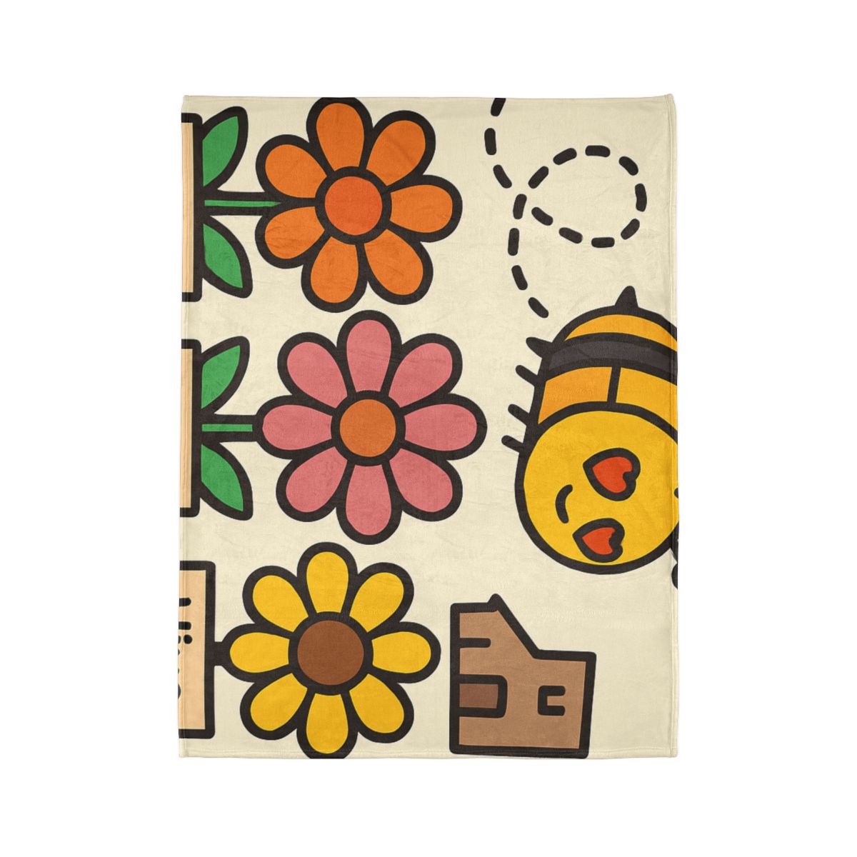Robot Bee Pollination Map decorative home blankets