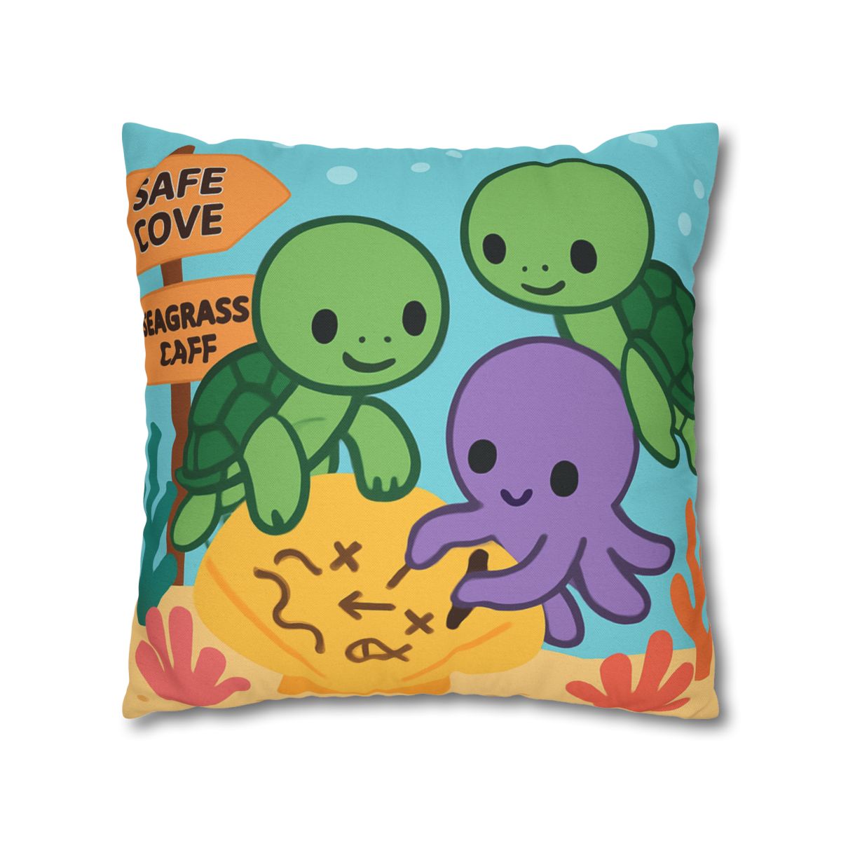 Coral Reef Map Makers comfortable bedding pillow covers