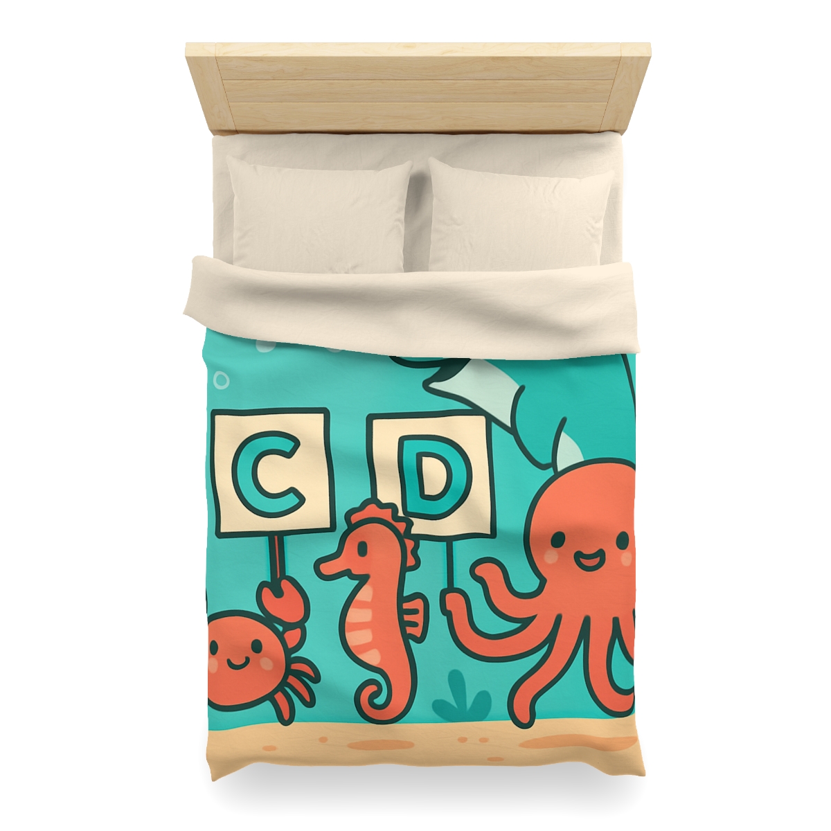 Coral Reef Alphabet Parade designer printed duvets