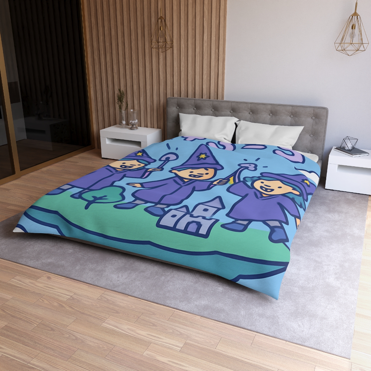 Math Wizards Floating Island soft comforter duvets