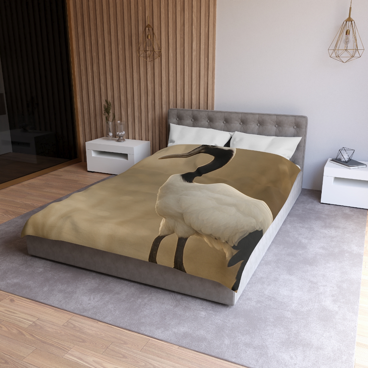 Silent Poise Red Crowned Crane soft comforter duvets