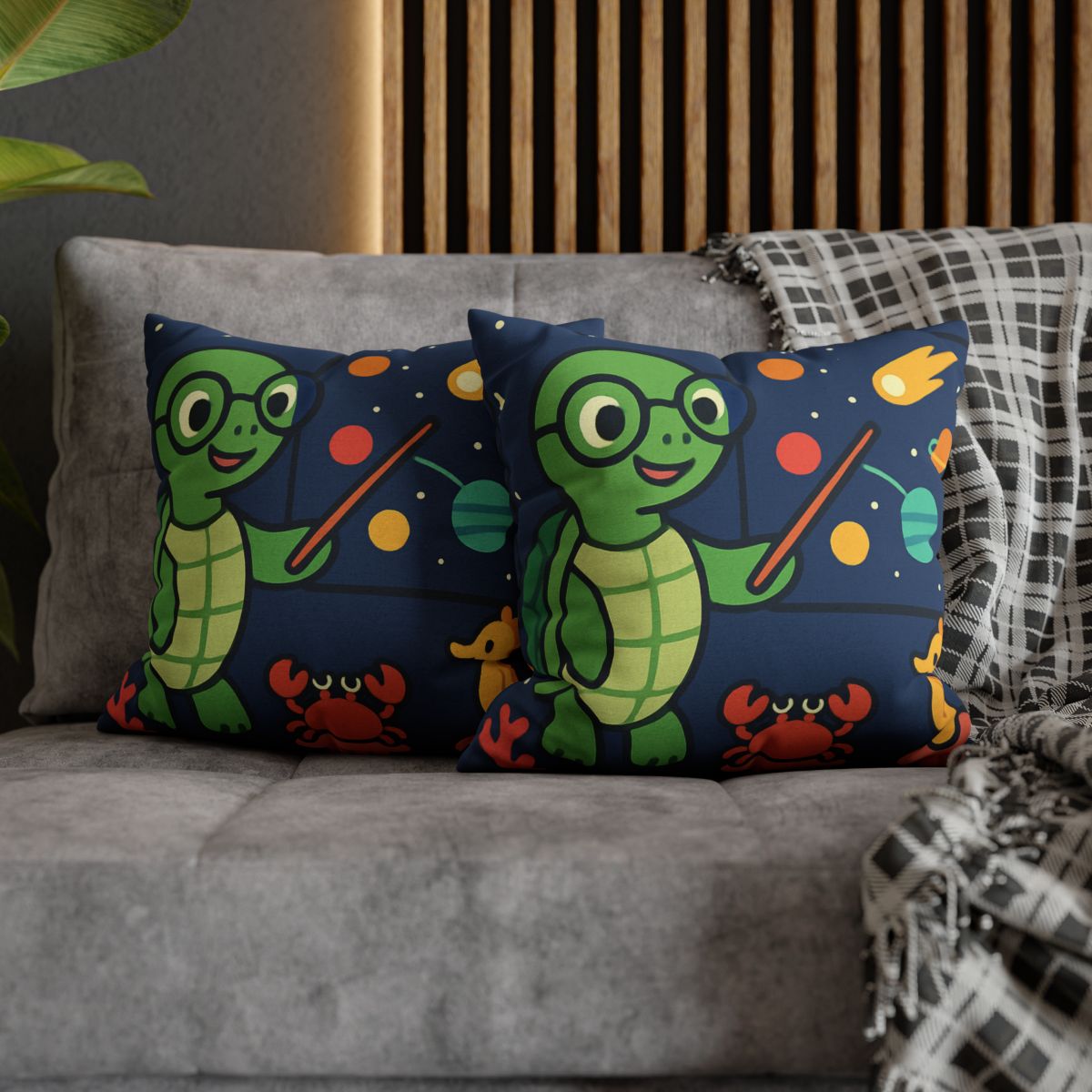 Comet Classroom Turtle personalized pillow covers