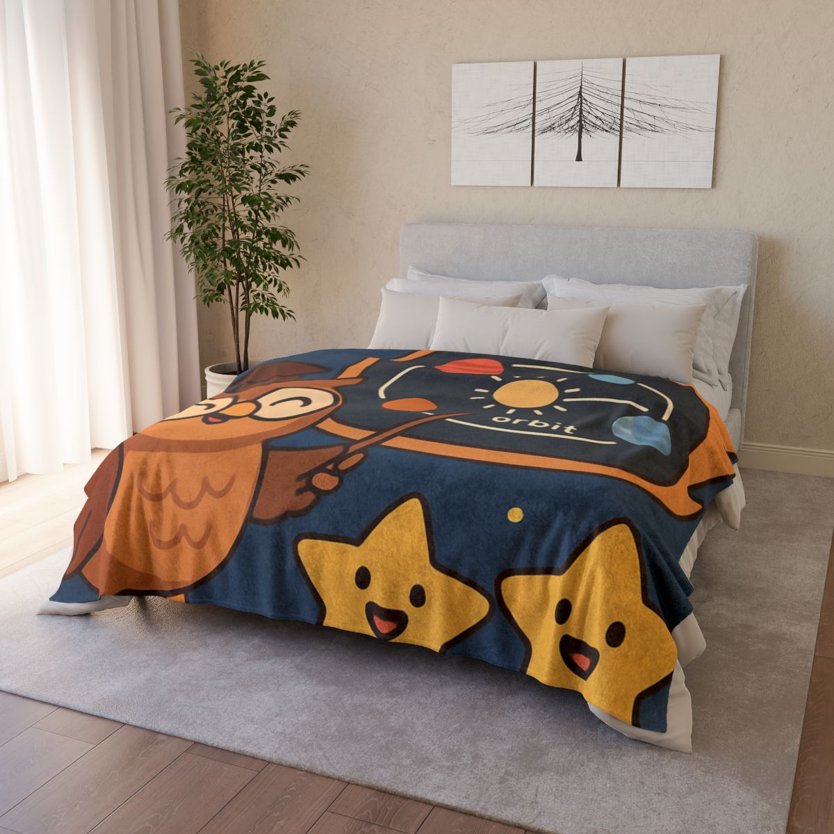 Comet Classroom Owl stylish throw blankets