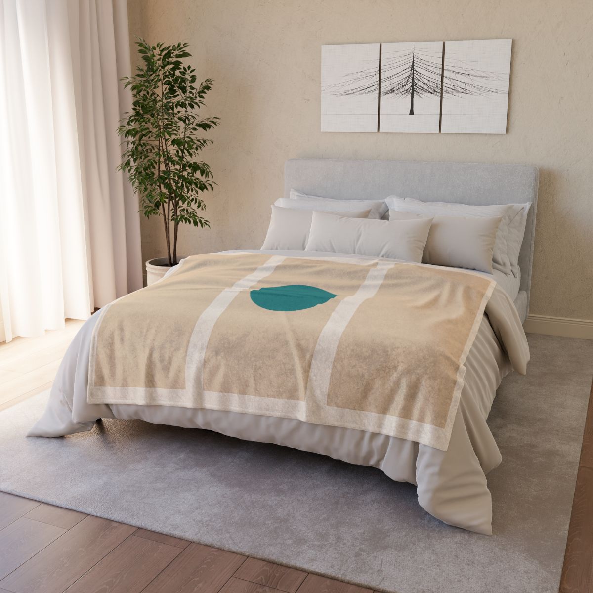 Floating Rectangles With Centered Circle personalized cozy blankets