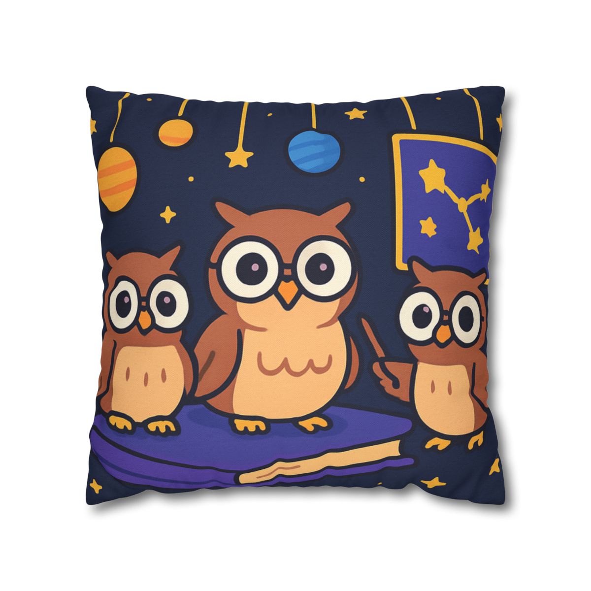 Galaxy Library Of The Wise Owls trendy patterned pillow cases