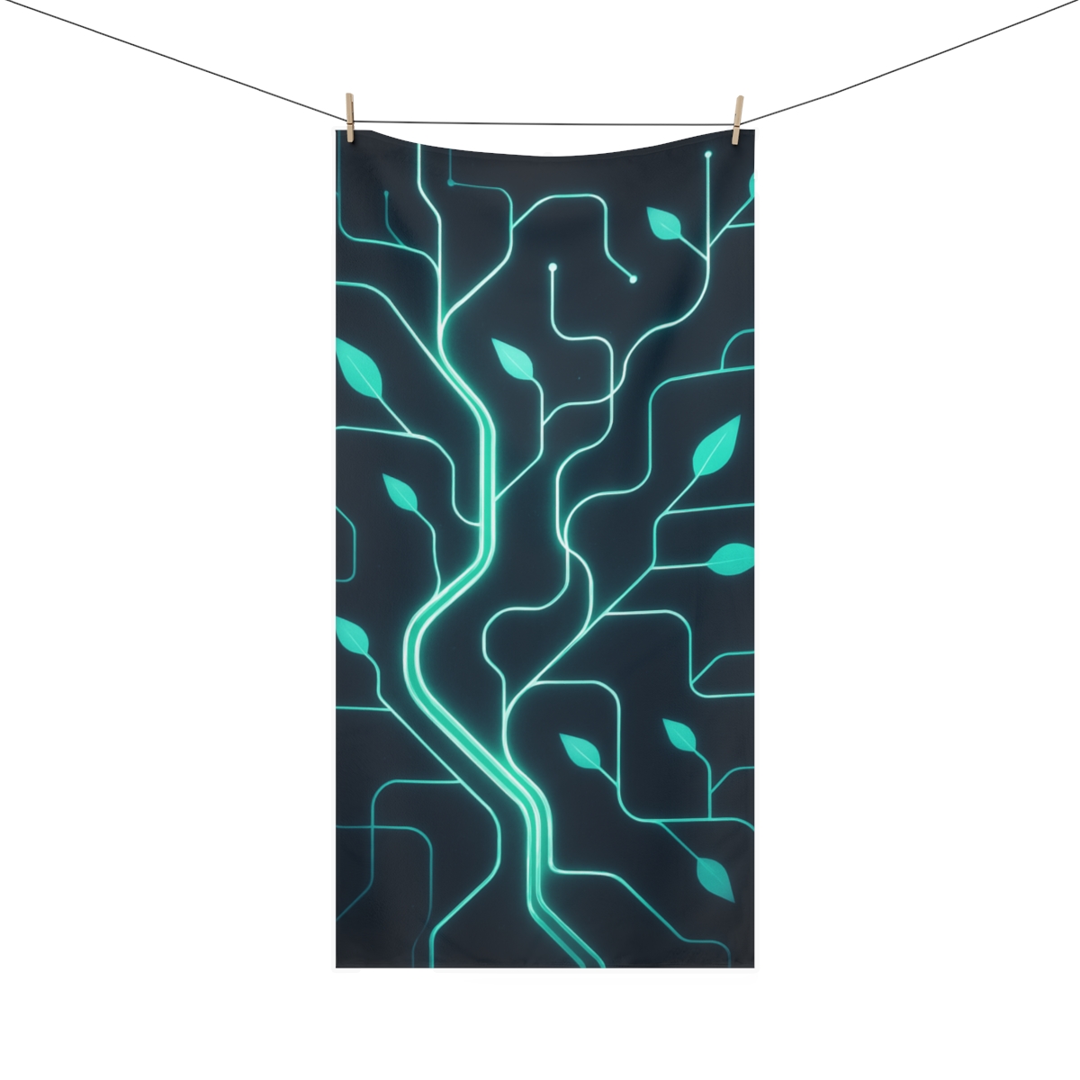 Cosmic Vine Circuitry decorative home towelscustom towels