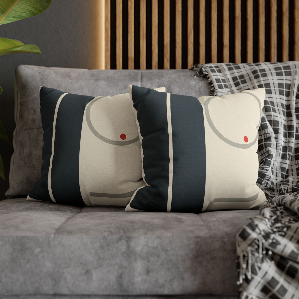 Split Rectangle With Floating Ring stylish decorative pillowcases