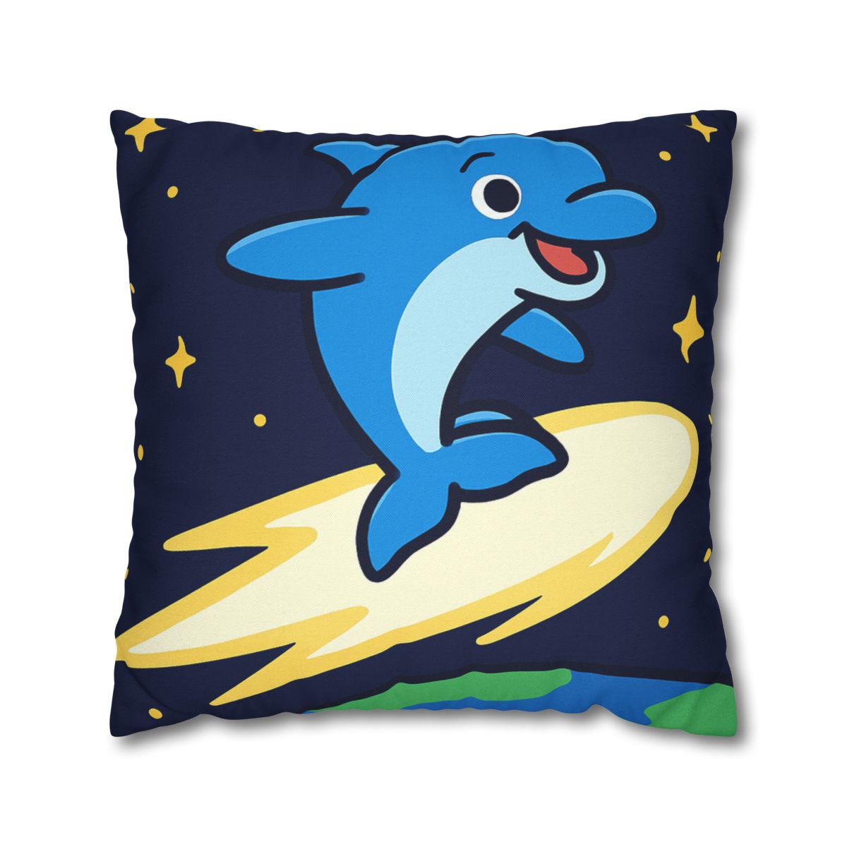 Cosmic Dolphin Comet Ride designer print pillow cases