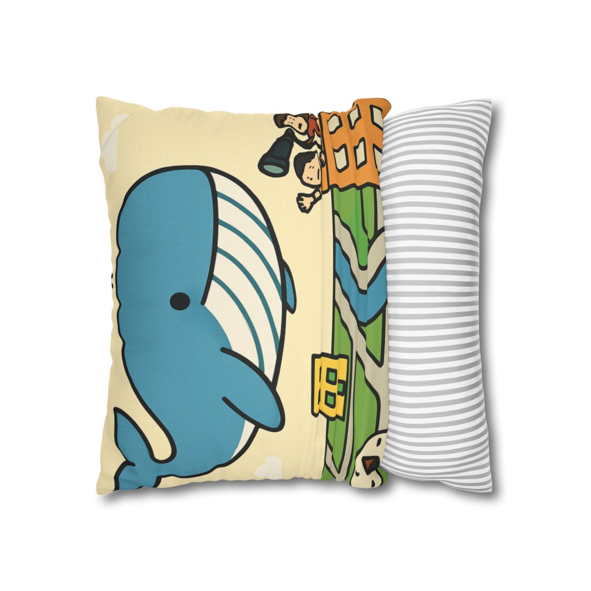 Sky Whale Over The Map City custom pillow cases