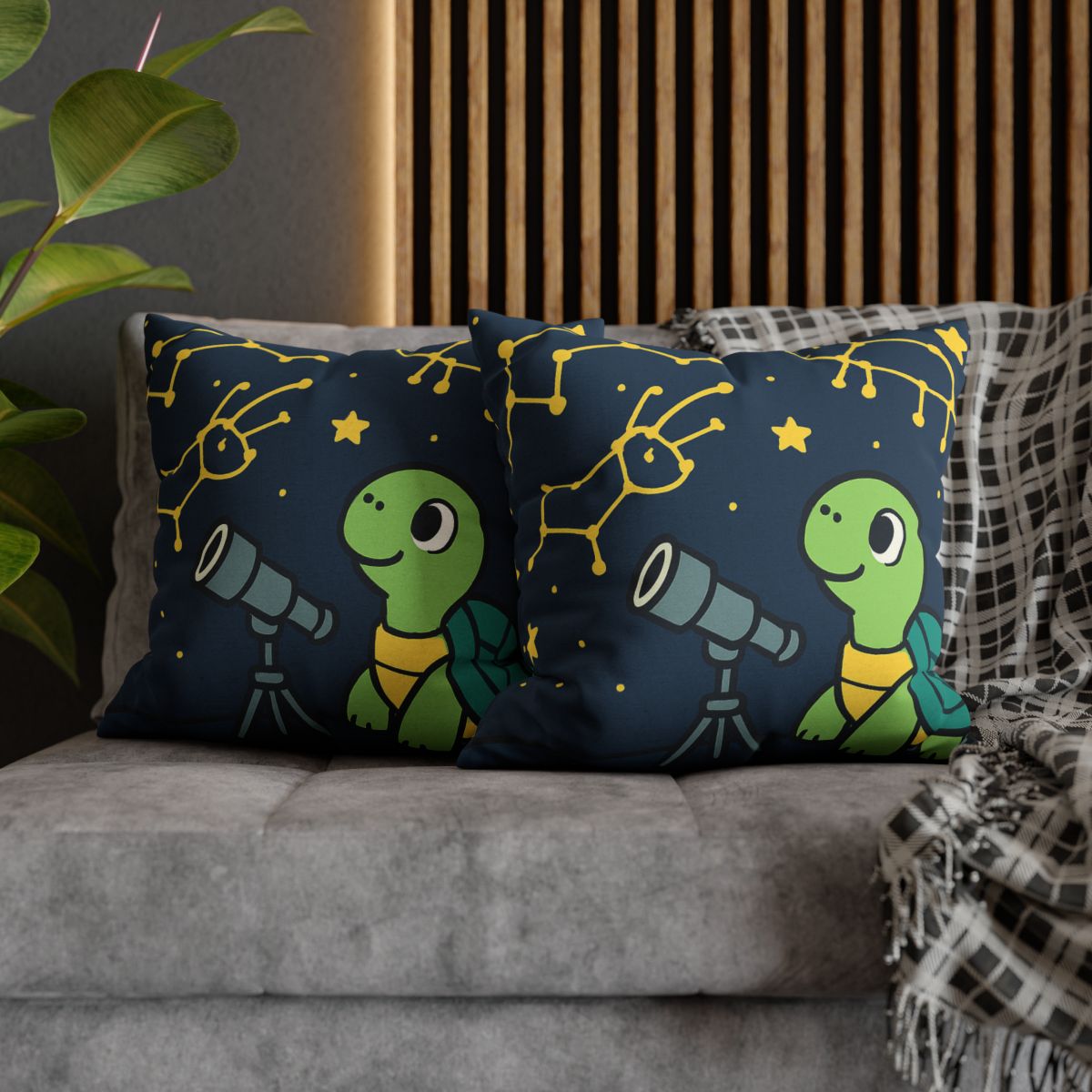 Stargazing Space Turtle trendy patterned pillow cases