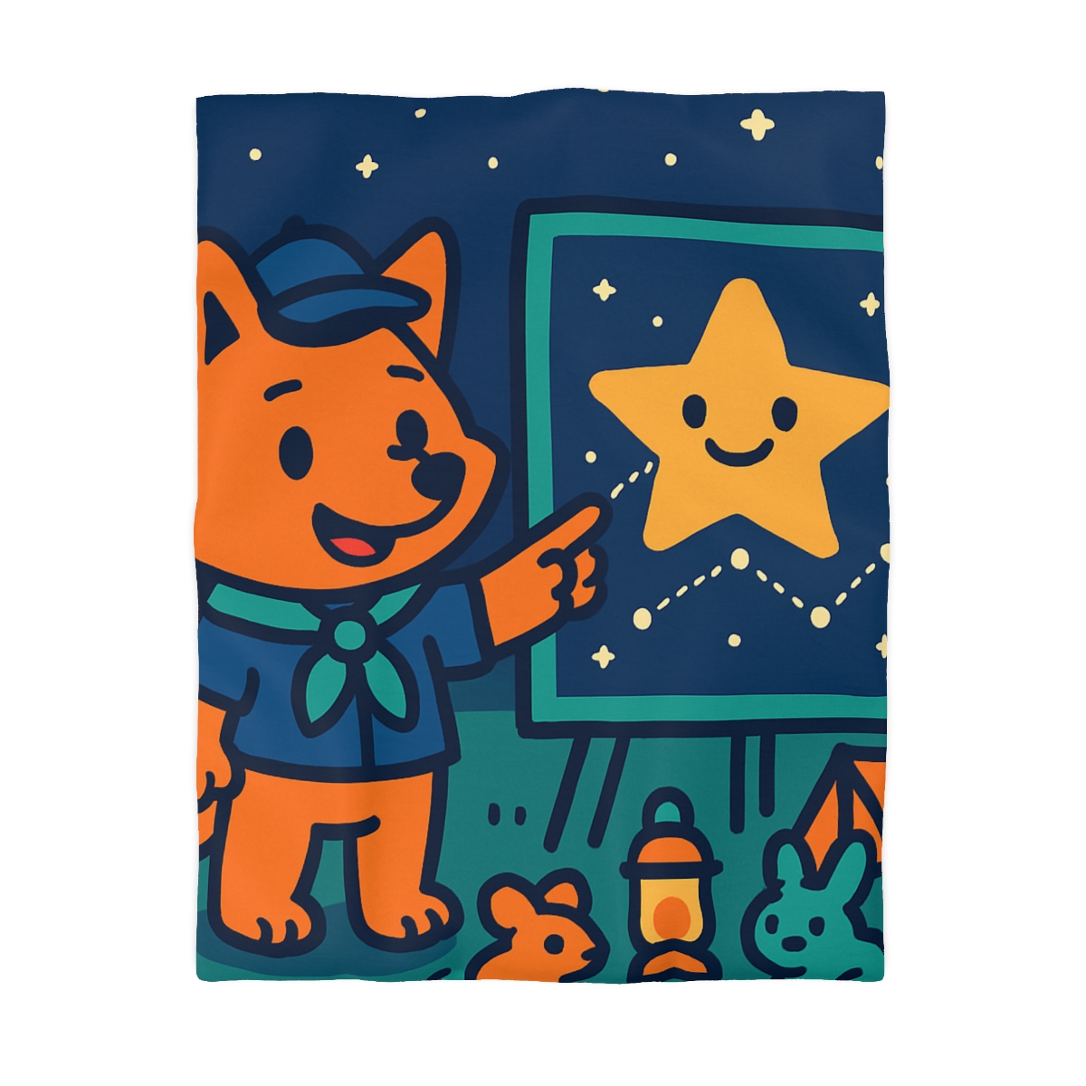 Stargazing Fox Scouts personalized bedding duvets
