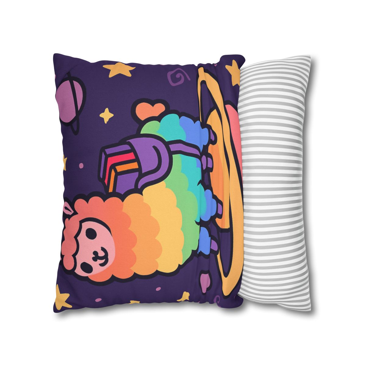 Galaxy Riding Rainbow Llama comfortable bedding pillow covers