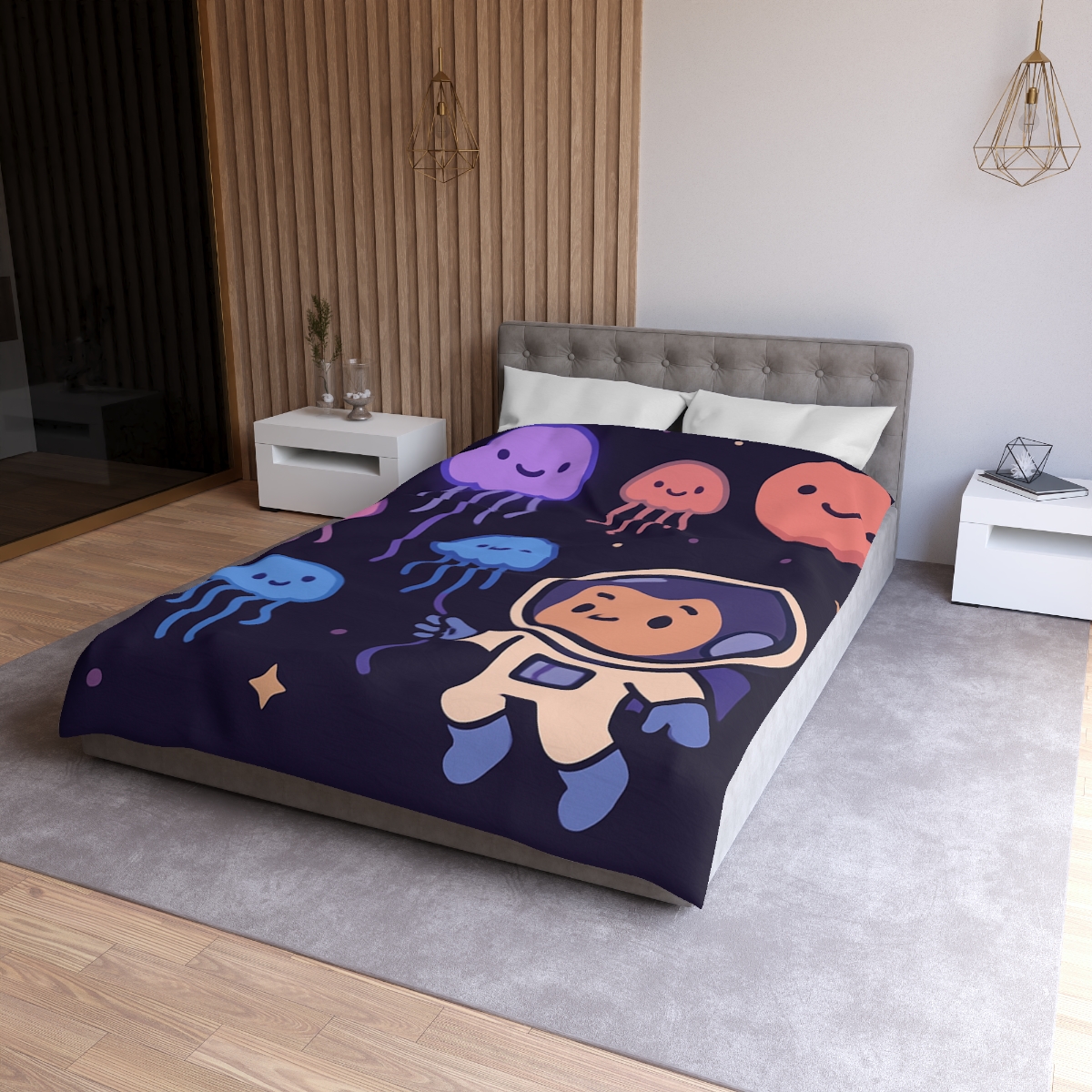 Galaxy Garden Of Floating Jellyfish trendy bedroom duvets
