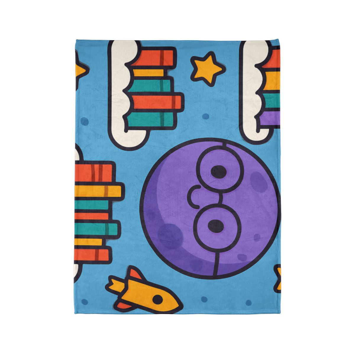 The Cloud Library Of Planet Puff personalized cozy blankets
