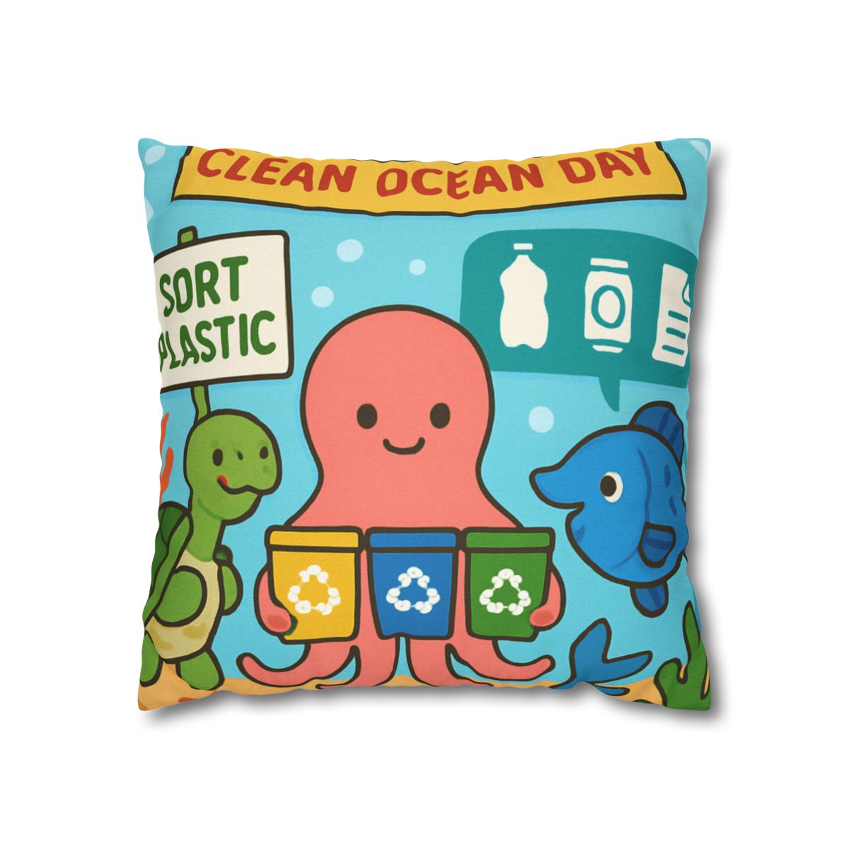 Coral Reef Recycling Parade stylish decorative pillowcases