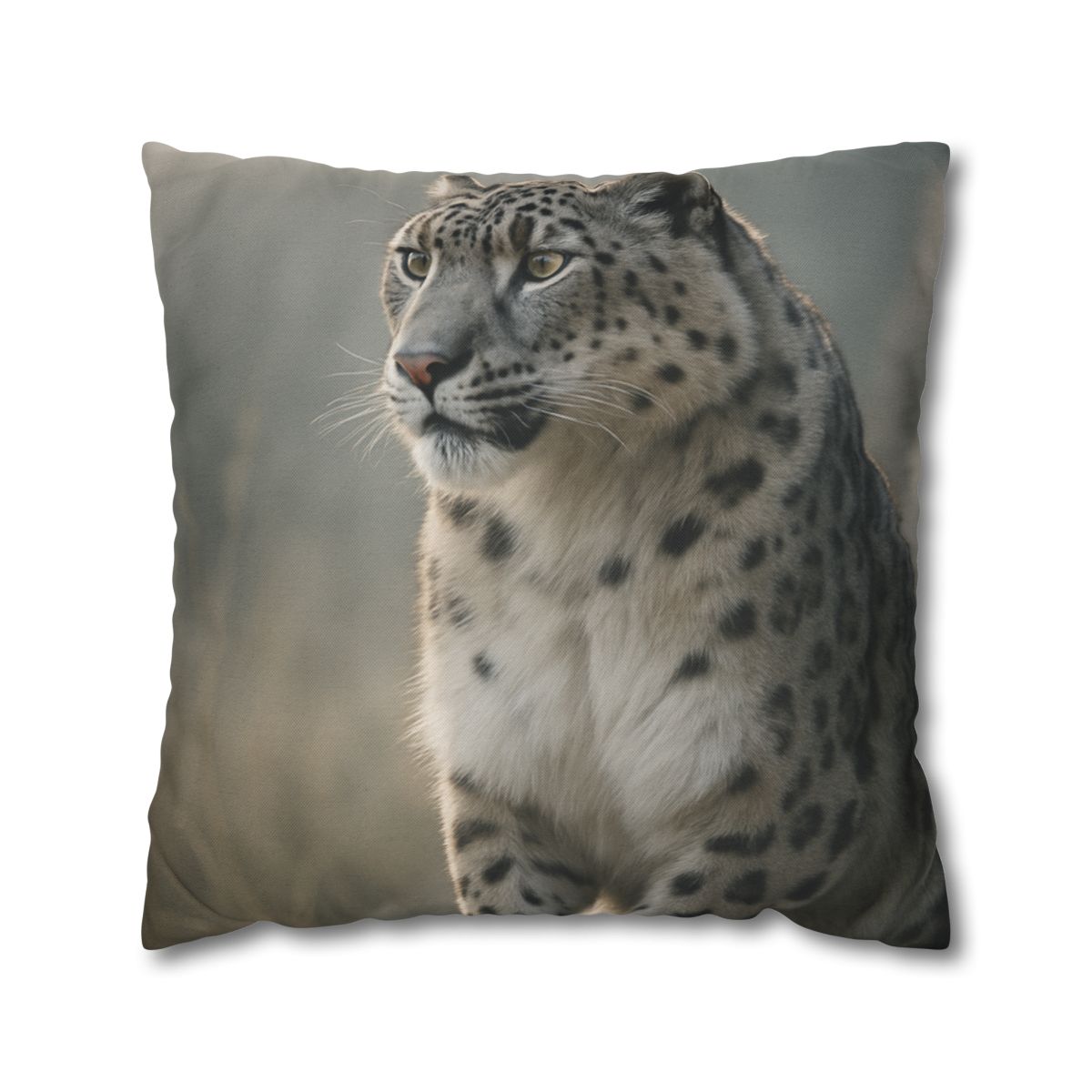 Mist Veil Snow Leopard designer print pillow cases