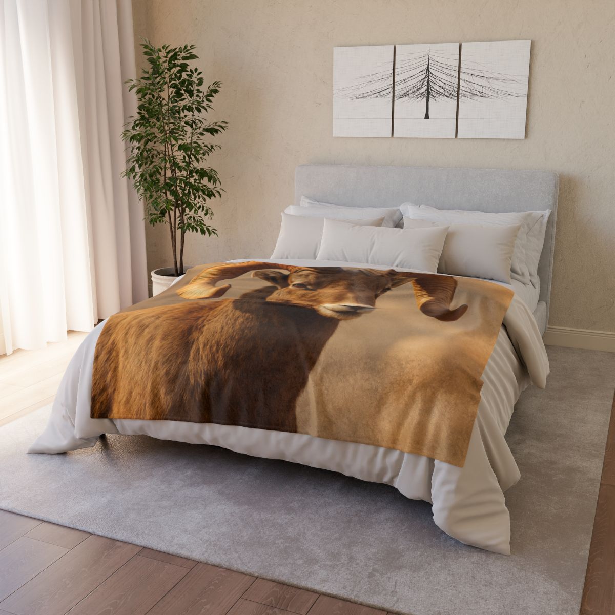 Canyon Echo Bighorn Sheep stylish throw blankets