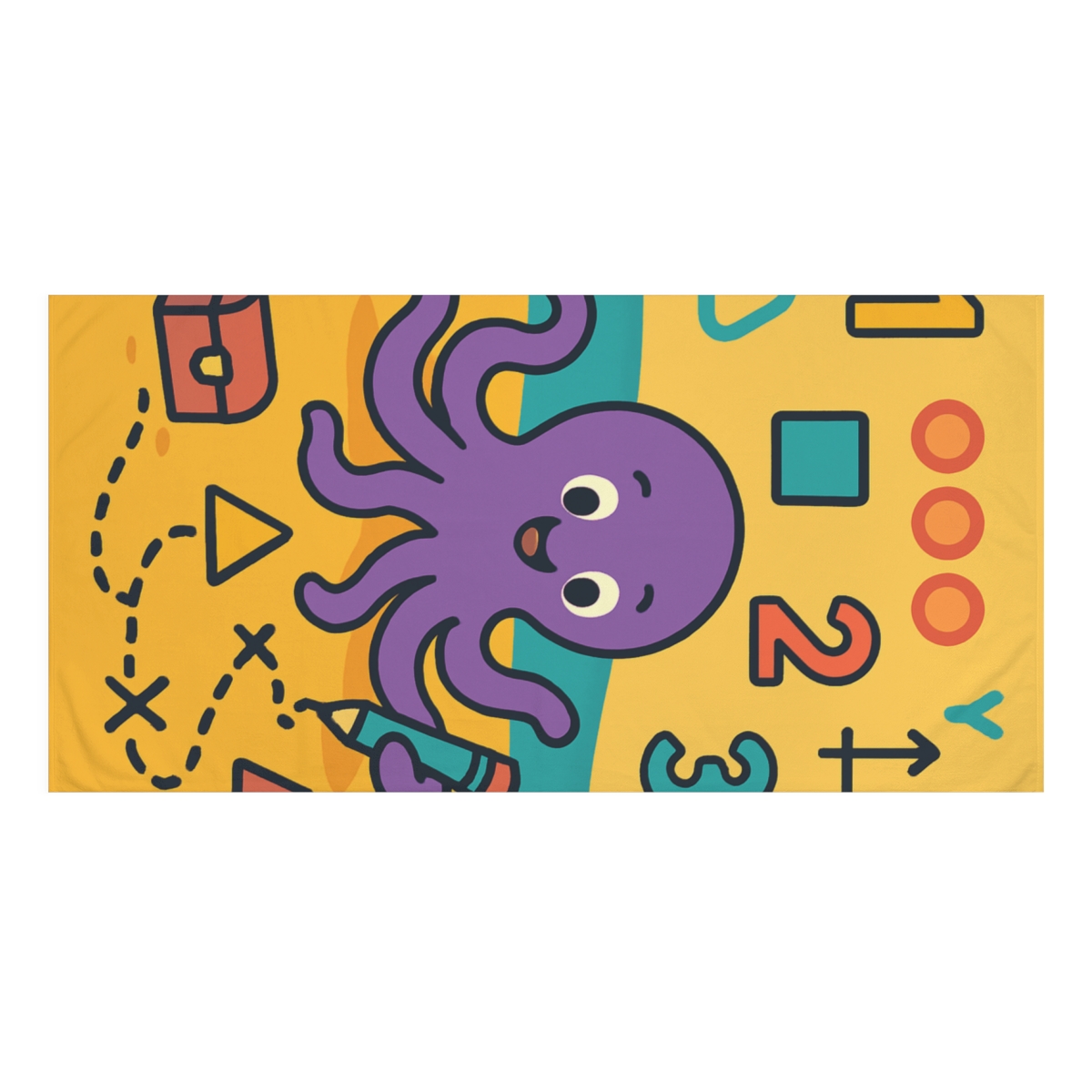 Math Mapping Octopus soft cotton towels