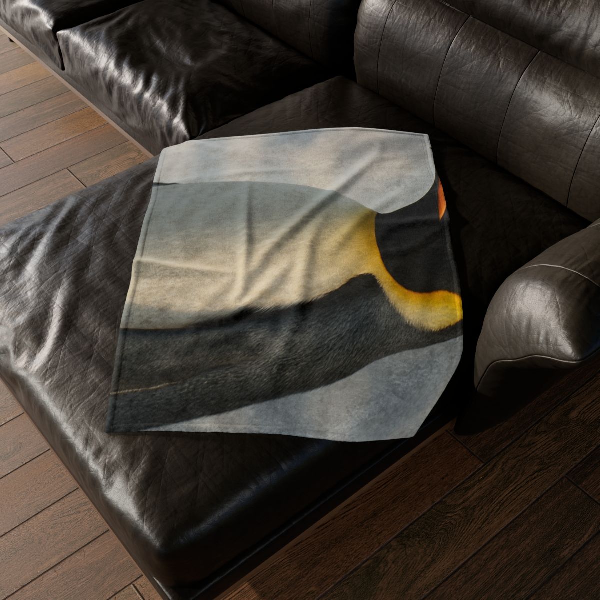 Aurora Drift Emperor Penguin personalized cozy blankets