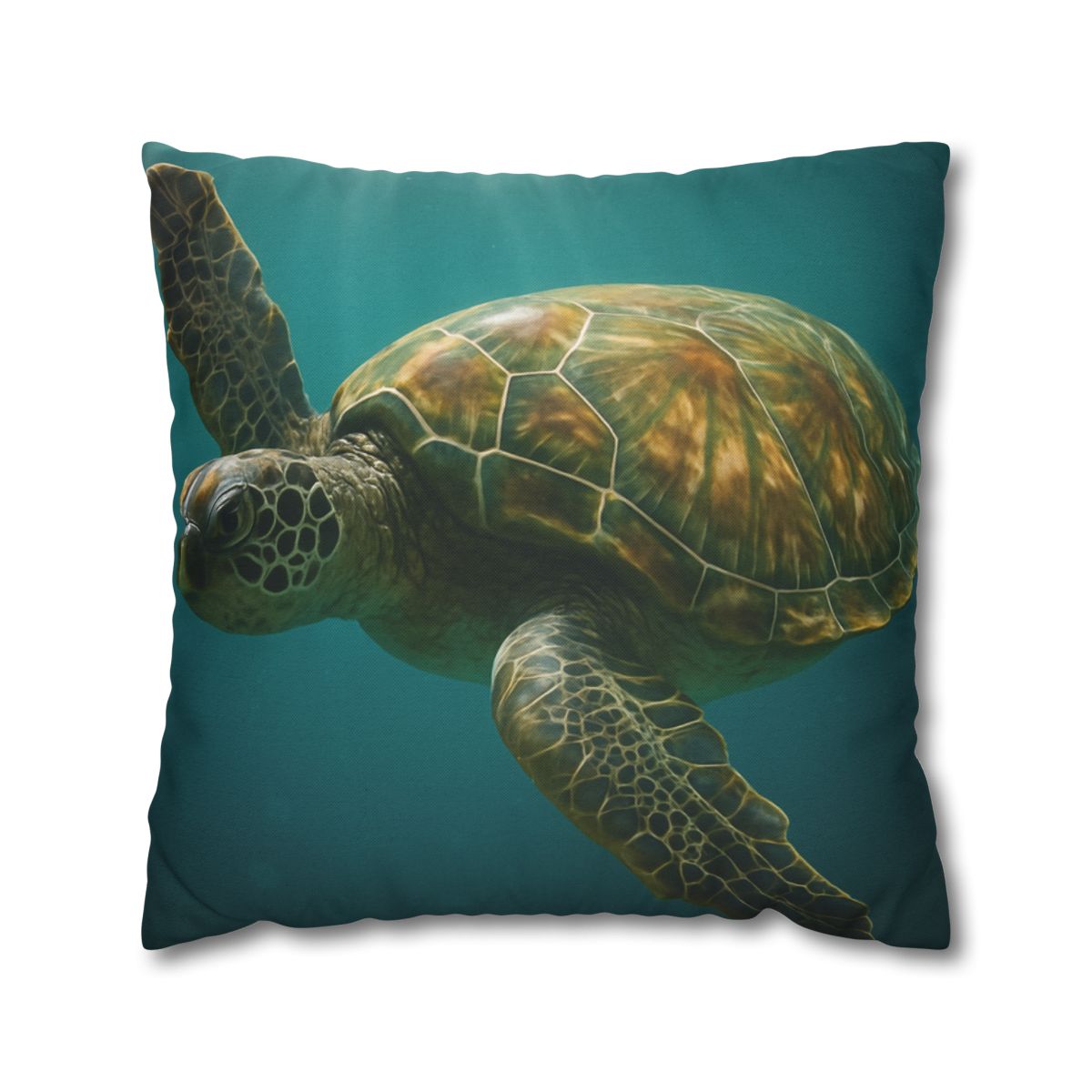 Gilded Drift Green Sea Turtle custom pillow cases