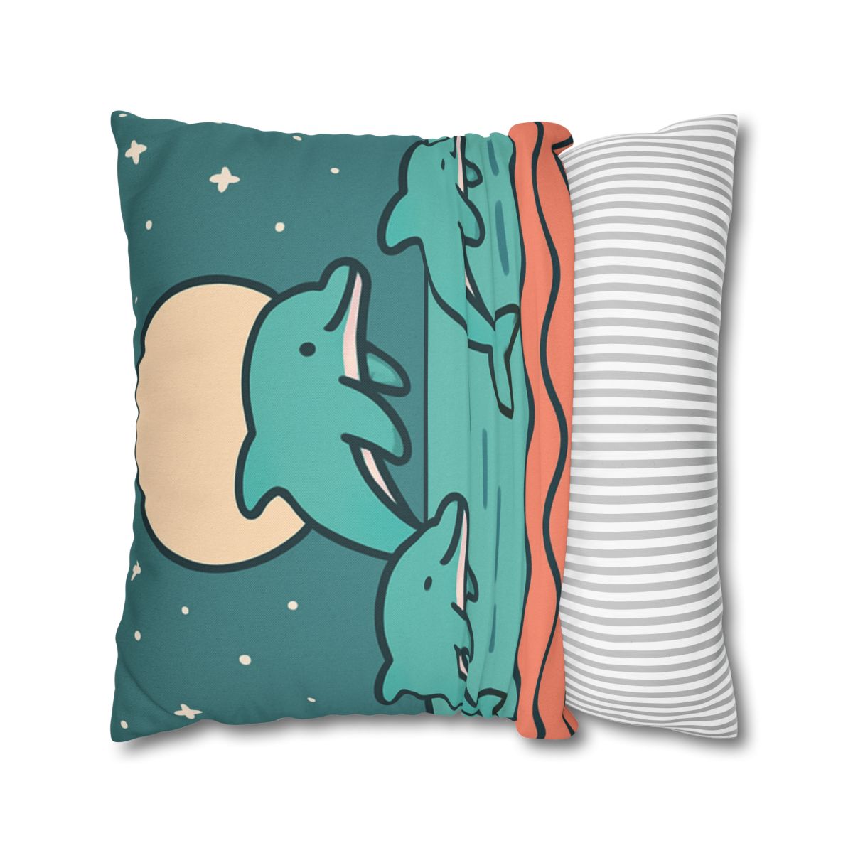 Moonlight Dolphin Parade trendy patterned pillow cases