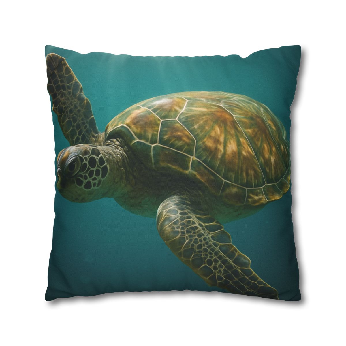 Gilded Drift Green Sea Turtle custom pillow cases