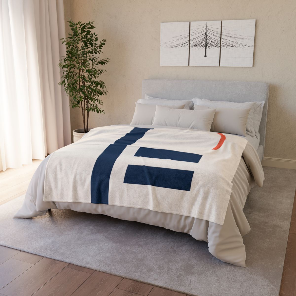 Offset Bars With Orbit Arc soft fleece blankets