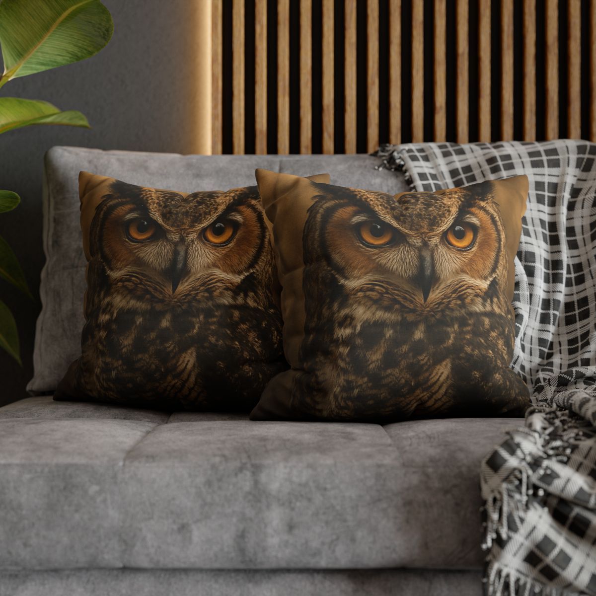 Amber Vigil Great Horned Owl personalized pillow covers