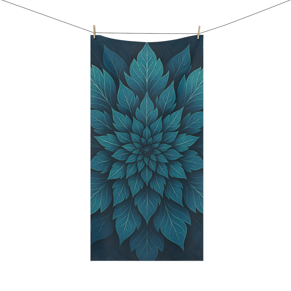 Fractaled Leaf Rosette custom towels