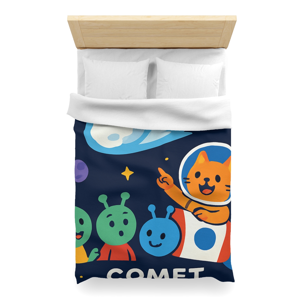Comet Classroom With Captain Cat personalized bedding duvets