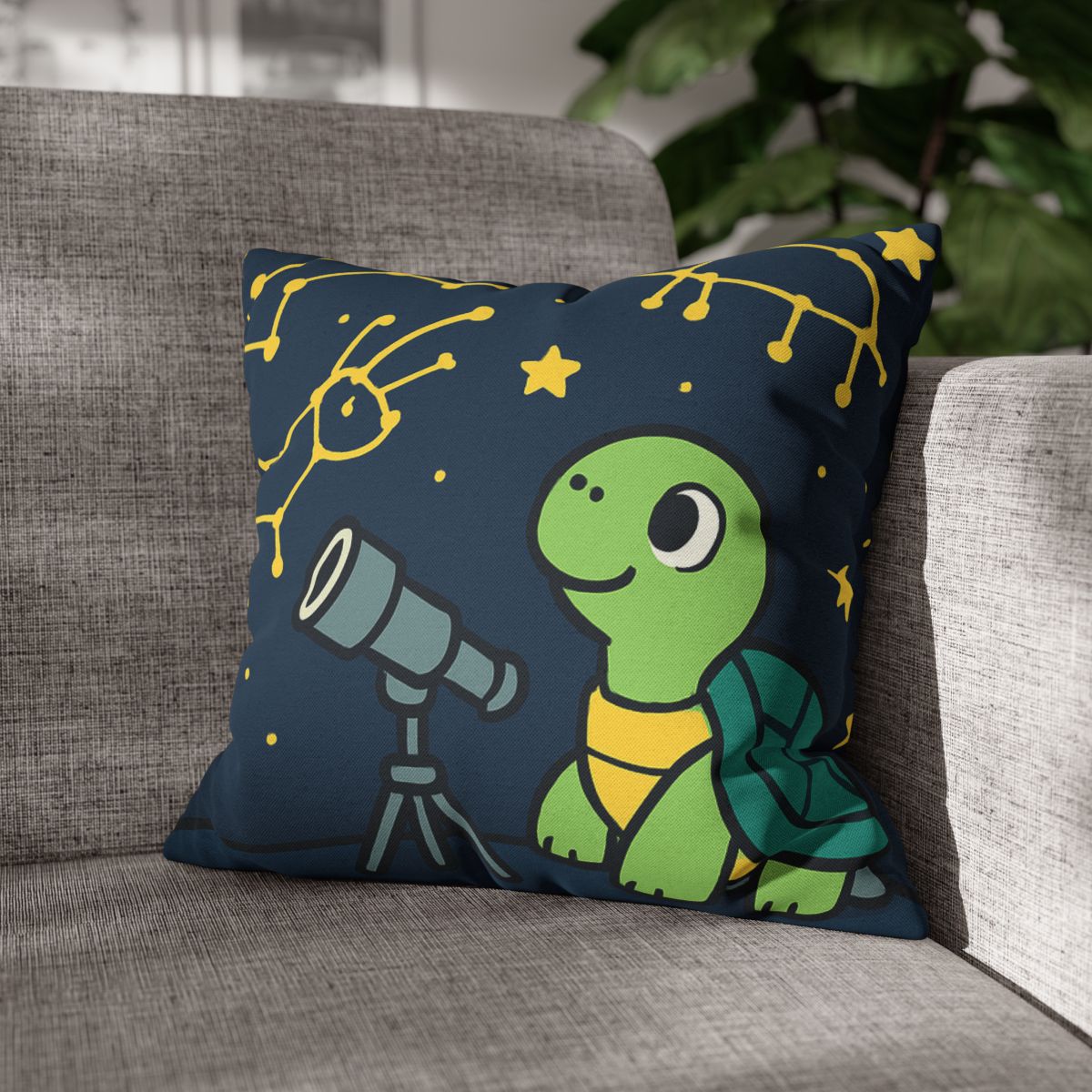 Stargazing Space Turtle trendy patterned pillow cases