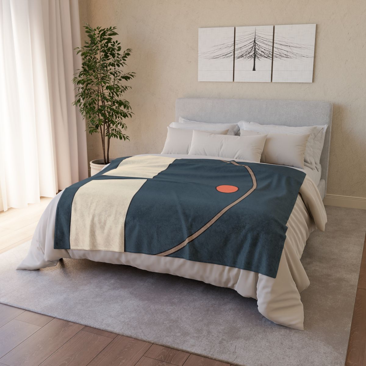 Offset Arc And Twin Rectangles stylish throw blankets