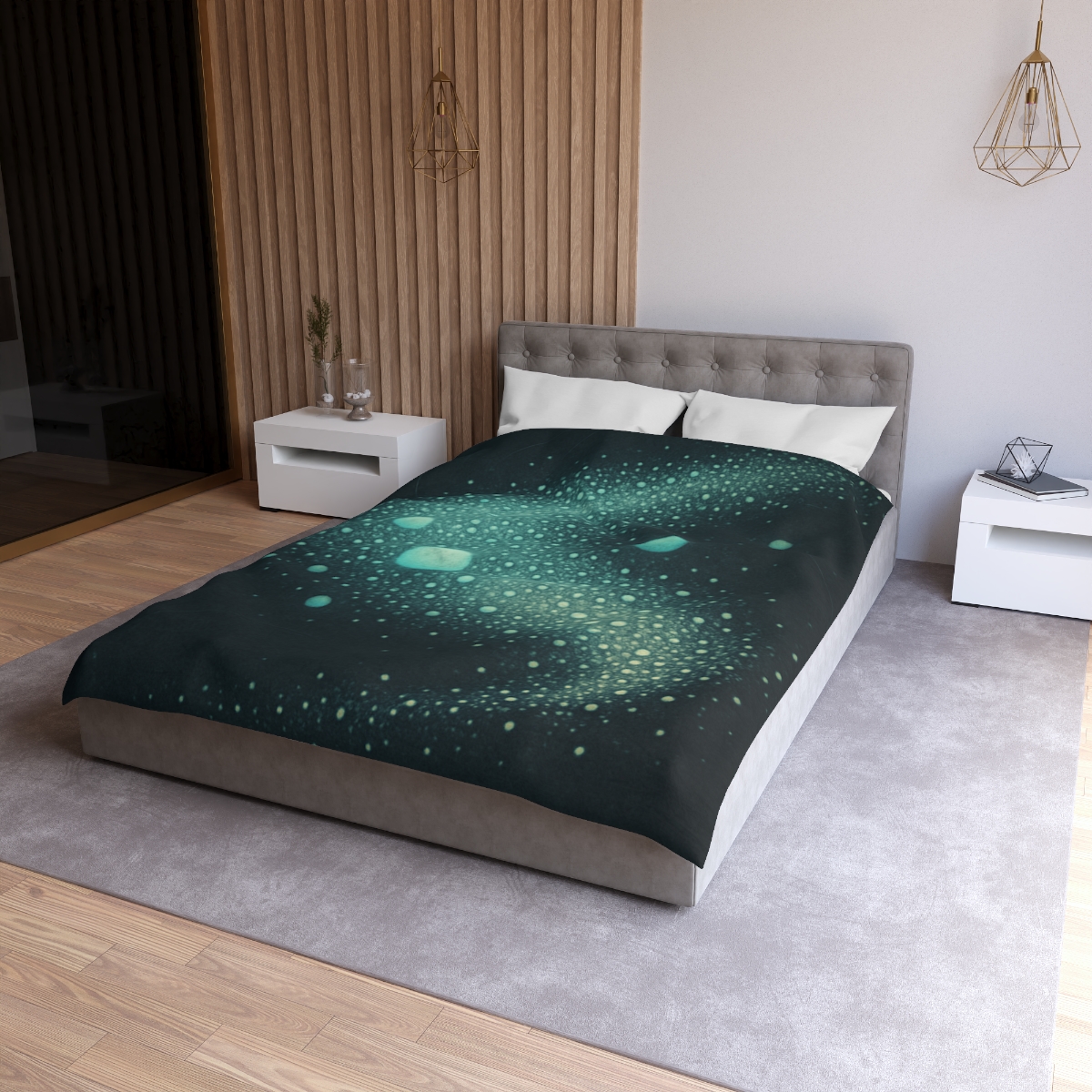 Seed Cluster Nebula Bloom designer printed duvets