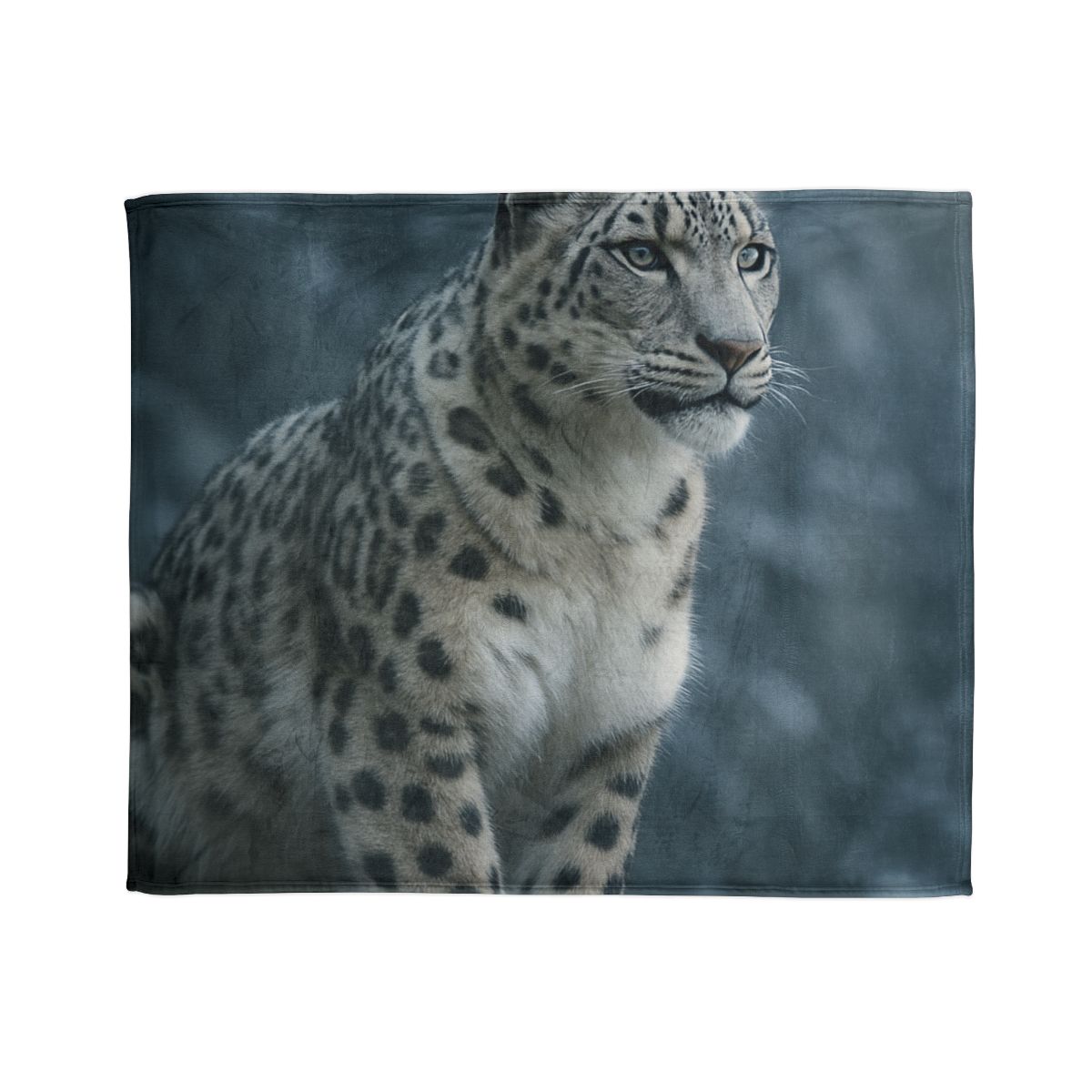 Crest Of Silence Snow Leopard designer printed blankets