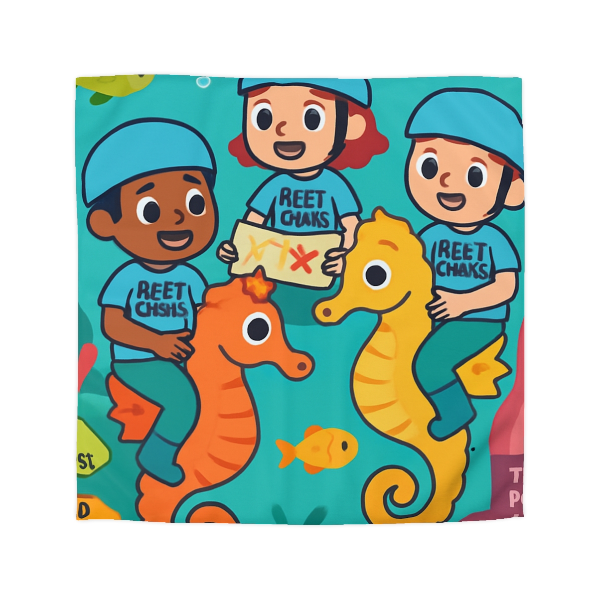 Coral City Map Of The Friendly Reef Rangers designer printed duvets