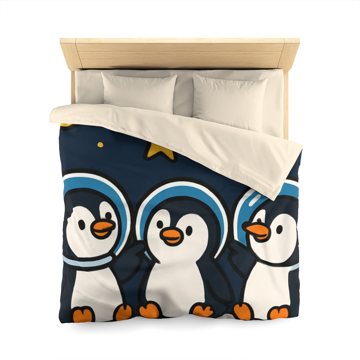 Stargazing Penguins On The Moon trendy bedroom duvets