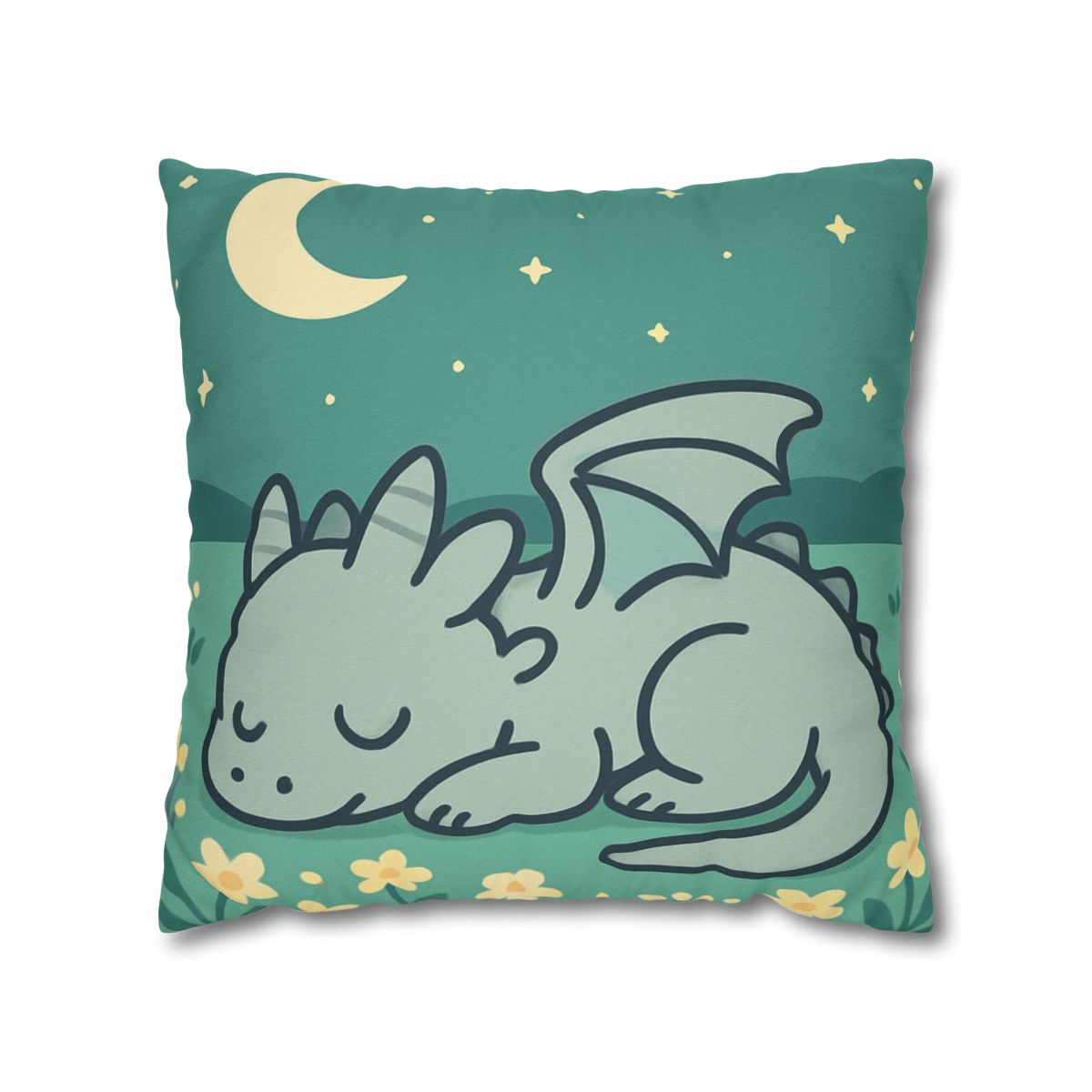 Moonlight Meadow Dragon designer print pillow cases