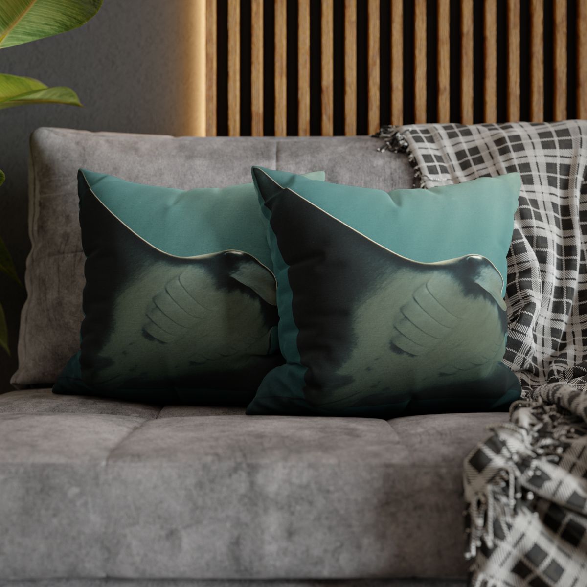 Silent Glide Giant Manta Ray personalized pillow covers