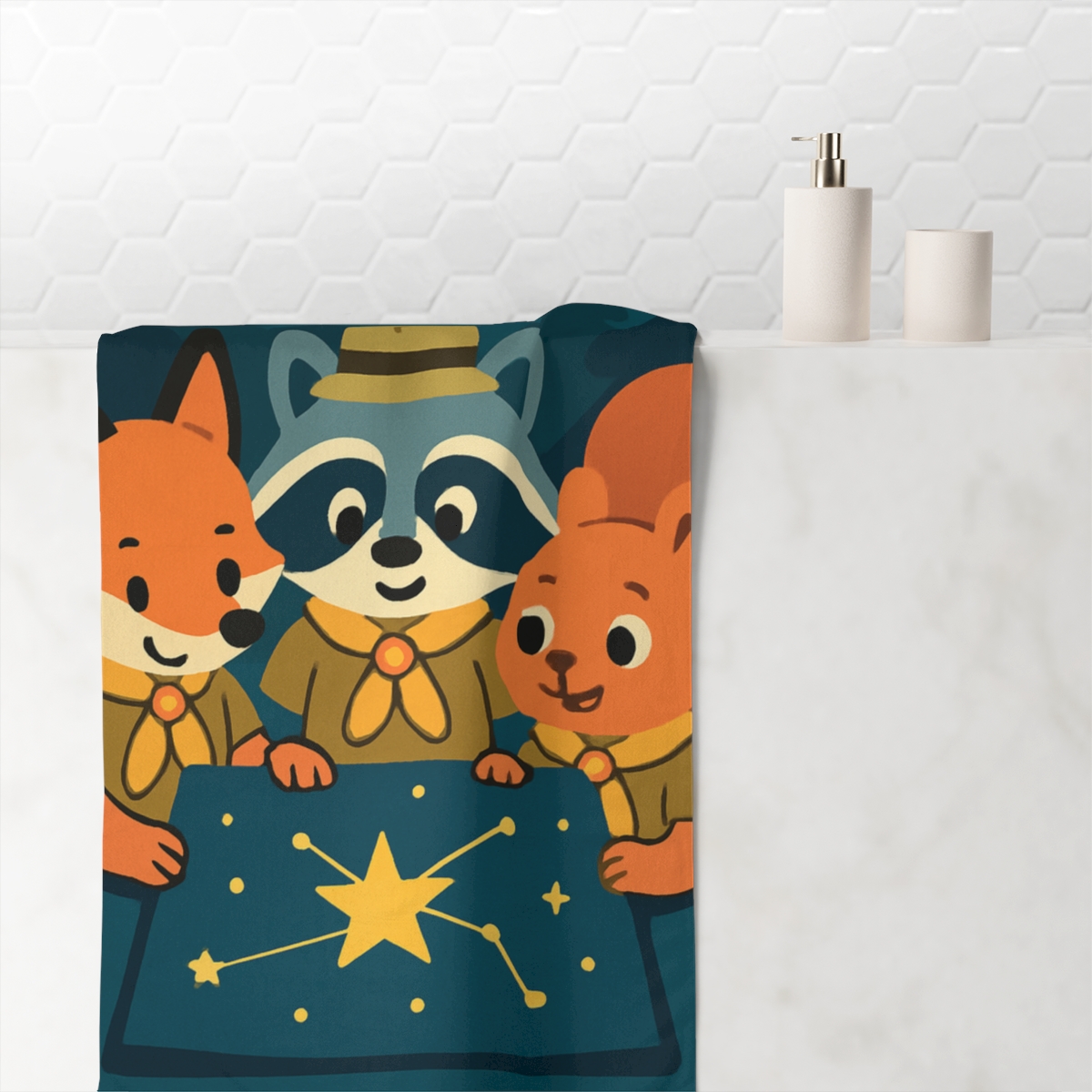Starry Forest Explorers stylish beach towels