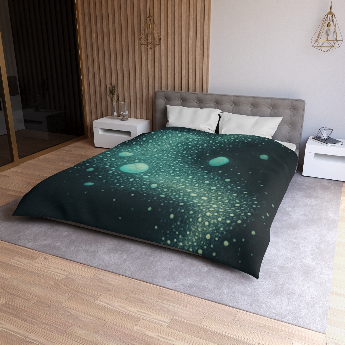 Seed Cluster Nebula Bloom designer printed duvets