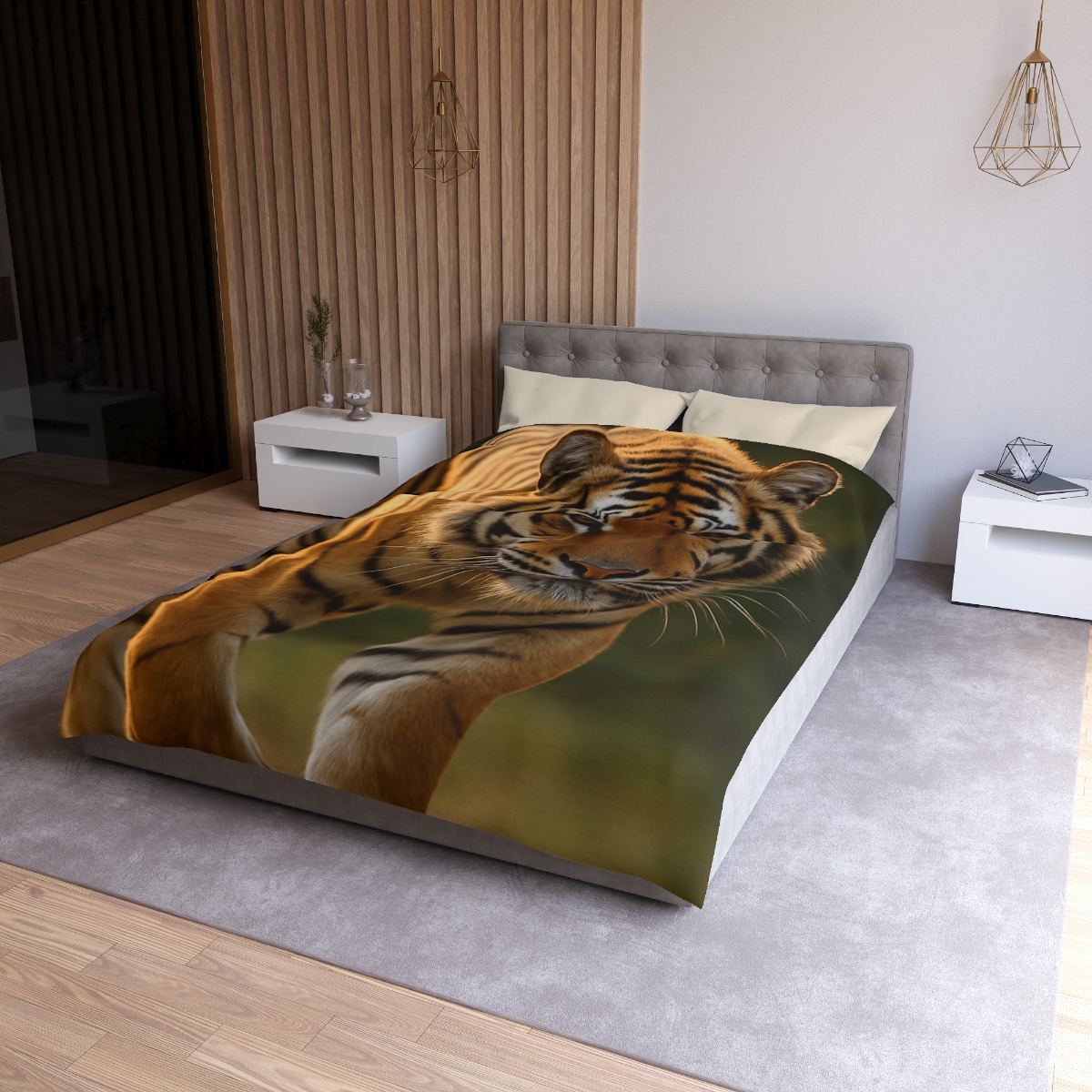 Forest Stalker Bengal Tiger designer printed duvets