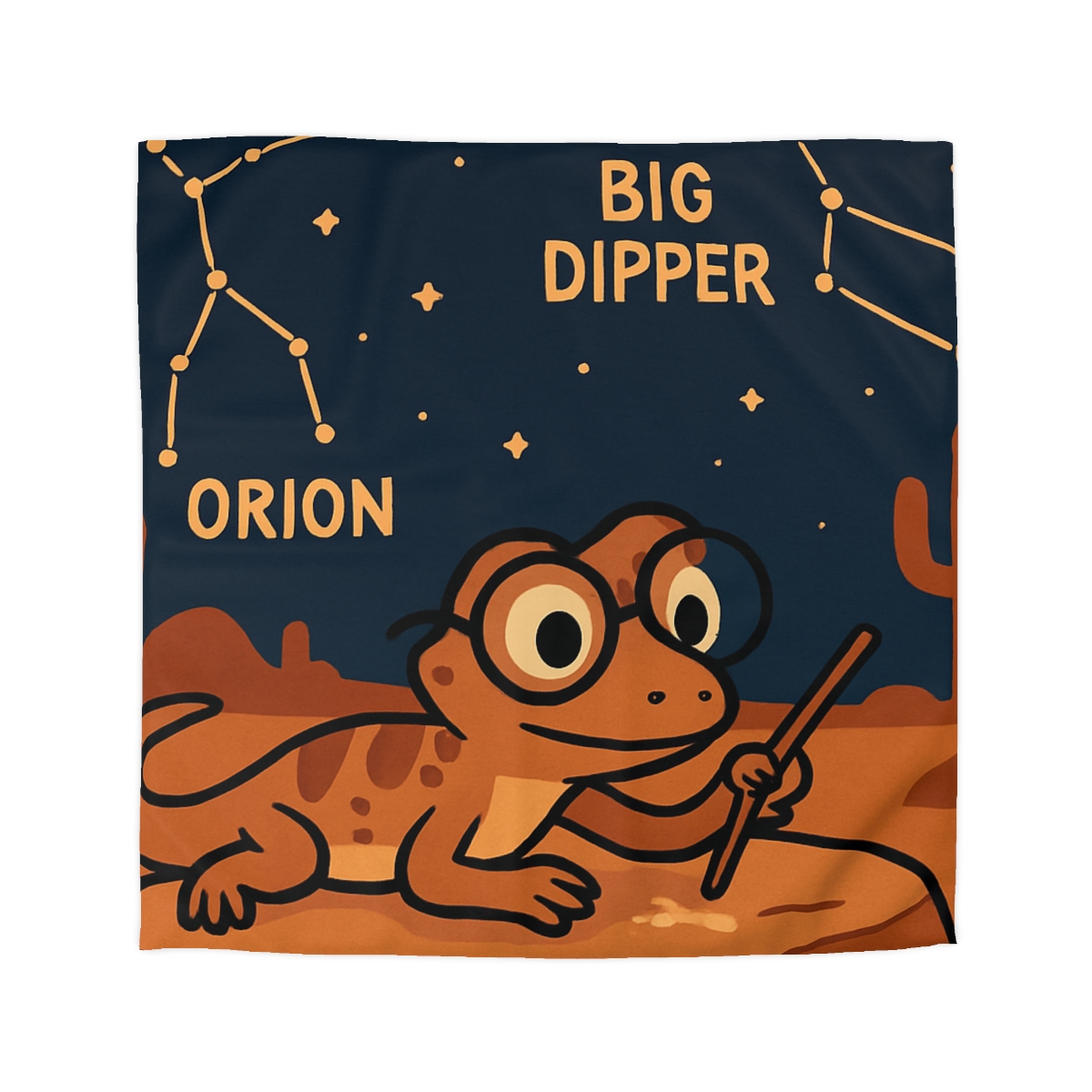 Stargazing Lizard Desert Camp personalized bedding duvets