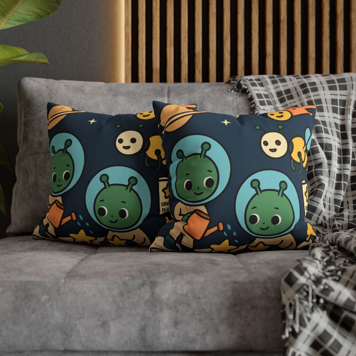 Comet Gardeners On Moon Meadow designer print pillow cases