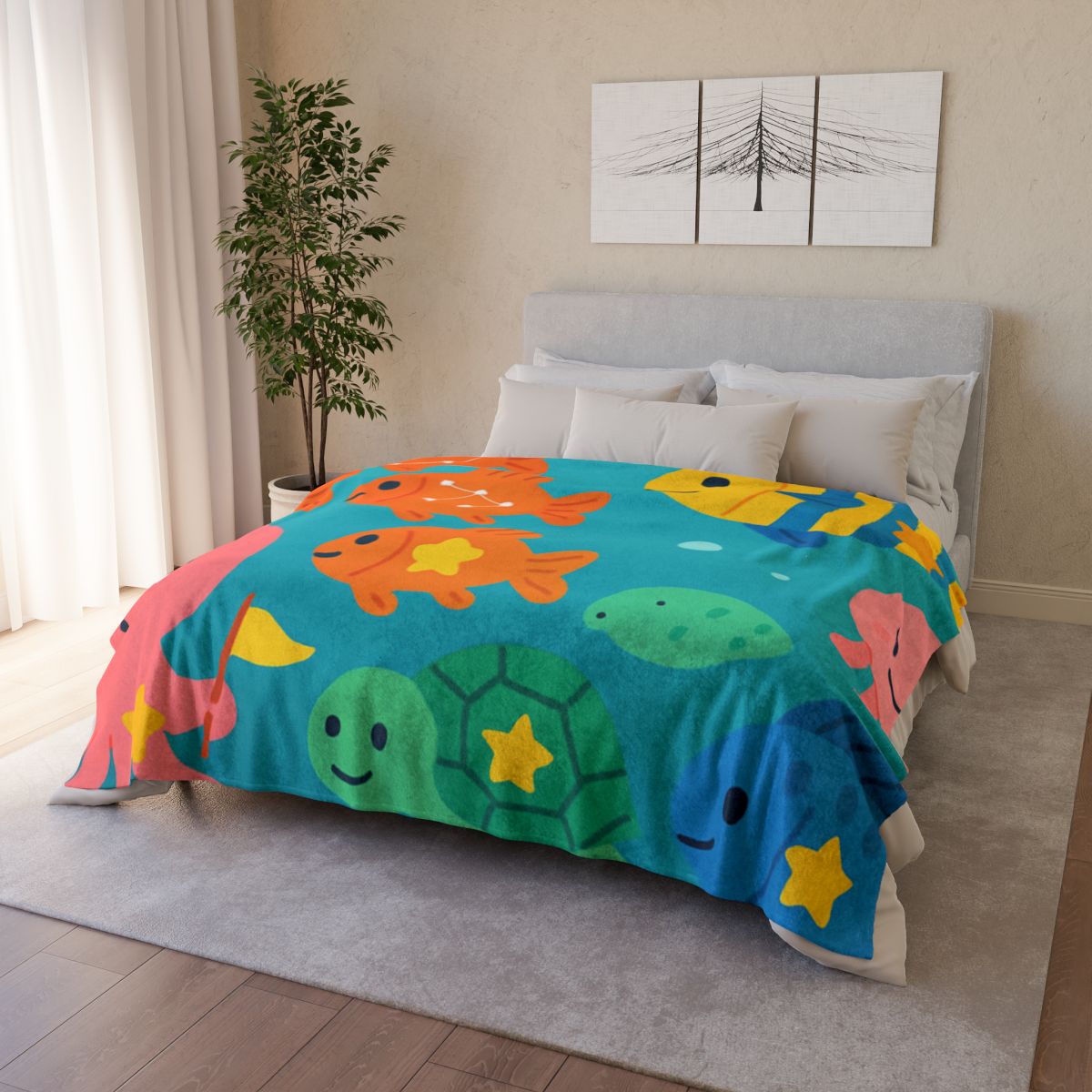 Underwater Galaxy Parade personalized cozy blankets