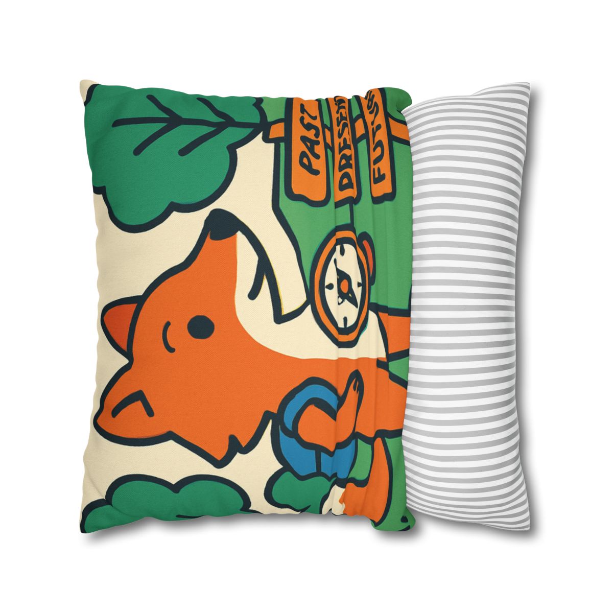 Time Traveling Forest Fox trendy patterned pillow cases