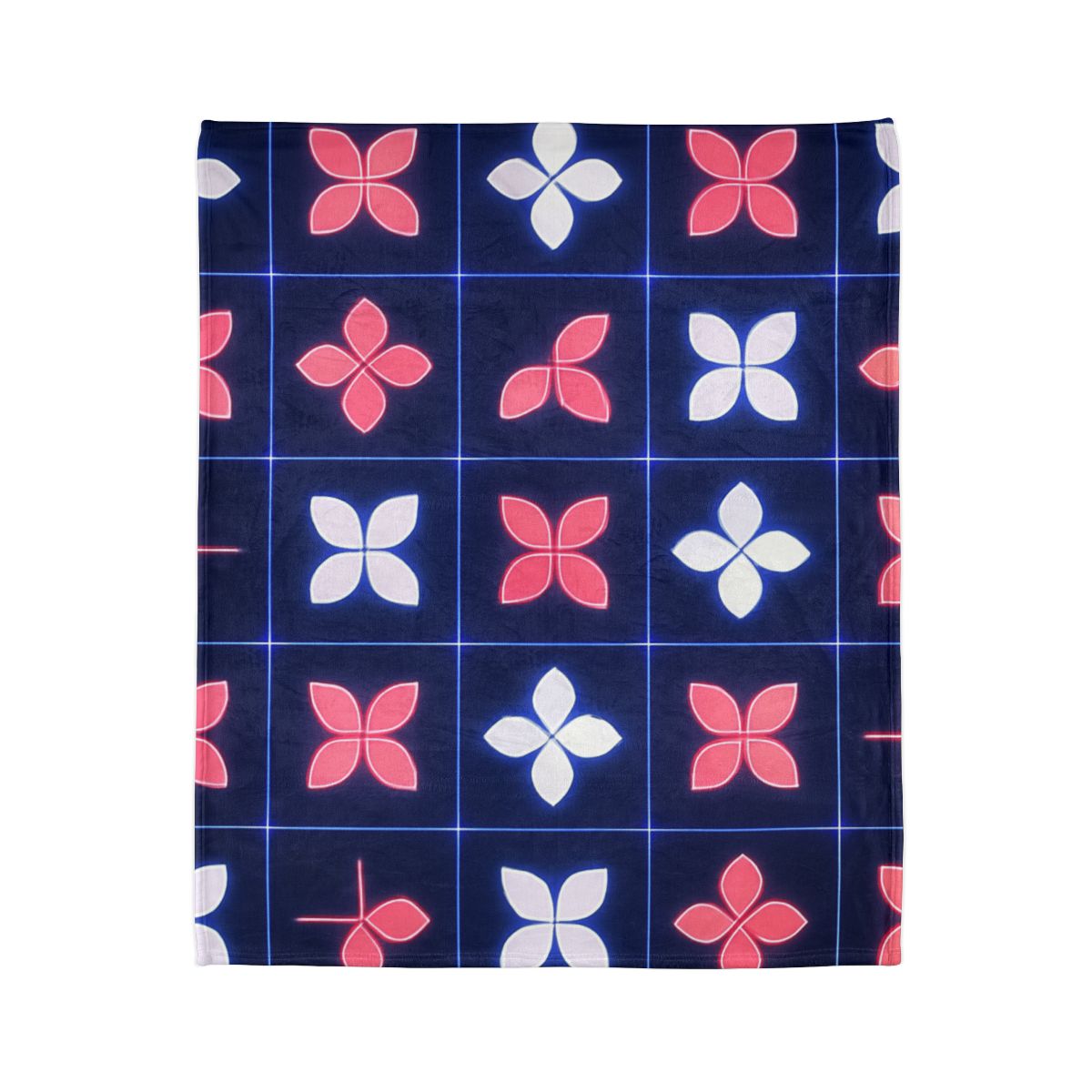 Quantum Blossom Grid warm winter blankets