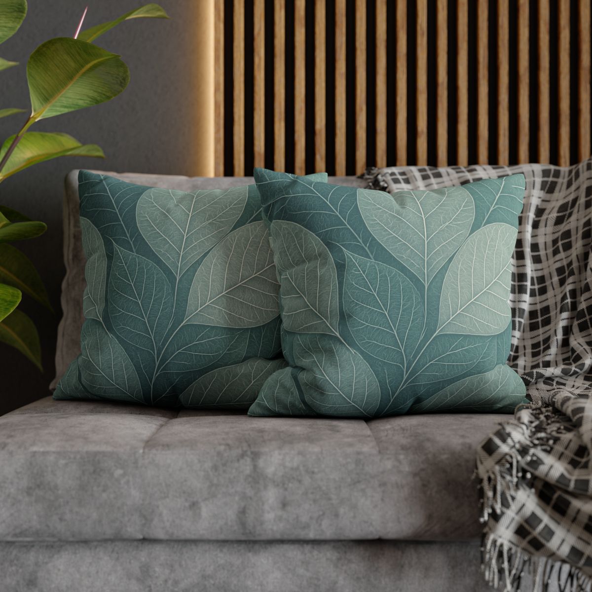 Fractal Leaf Web soft cotton pillow cases