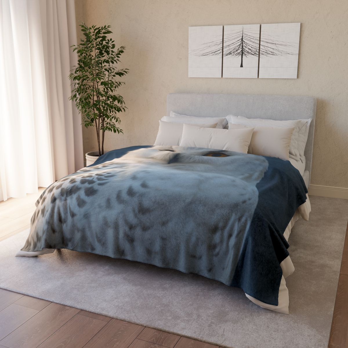 Midnight Watch Snowy Owl trendy patterned blankets