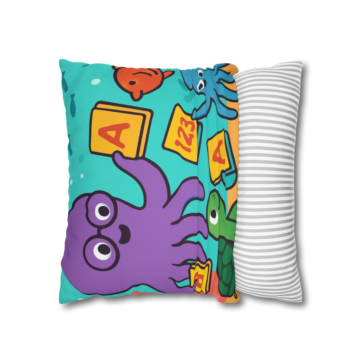 Octopus Librarian In Coral Reef School custom pillow cases