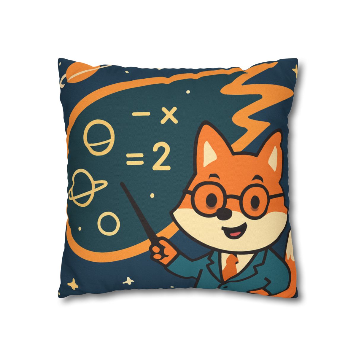Comet Classroom With A Curious Fox designer print pillow cases